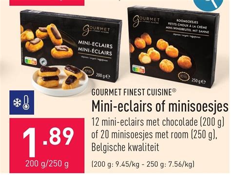 Gourmet Finest Cuisine Mini Eclairs Of Minisoesjes Promotie Bij Aldi