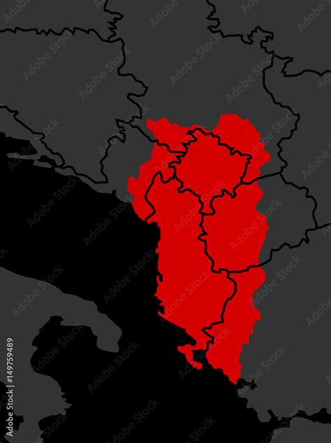 Map of Greater Albania. Vector illustration. Stock Vector | Adobe Stock