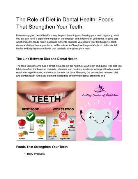 Ppt The Role Of Diet In Dental Health Foods That Strengthen Your Teeth Powerpoint