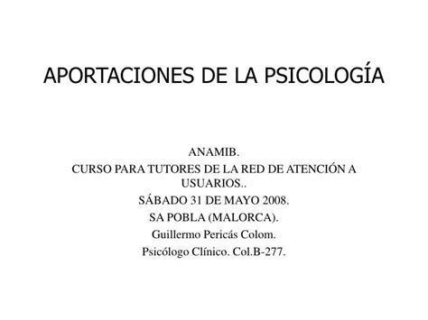 PPT APORTACIONES DE LA PSICOLOGÍA PowerPoint Presentation free