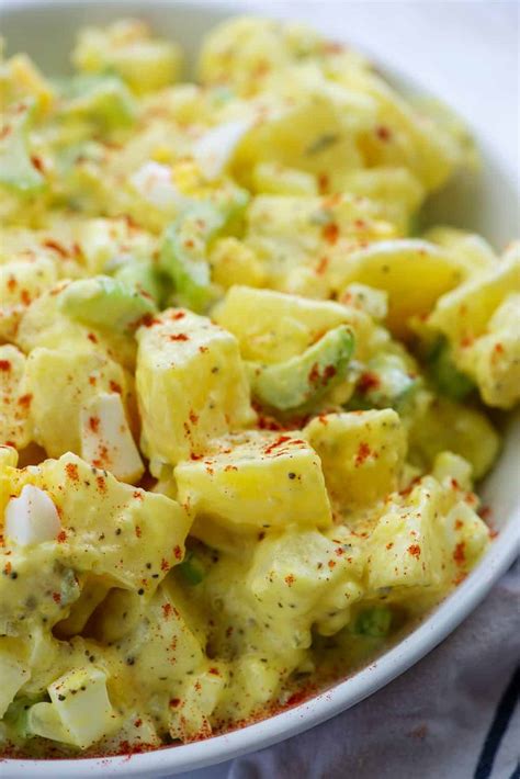 Amish Potato Salad A Traditional Dish Made With Boiled Potatoes Eggs