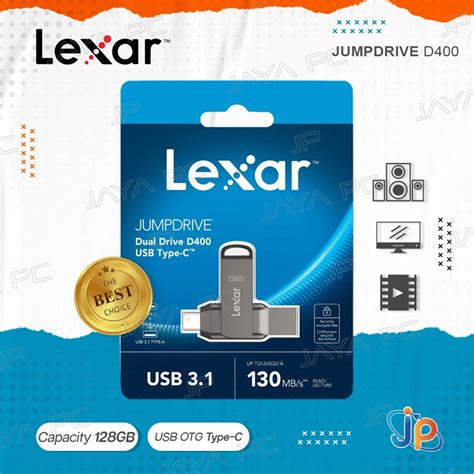 Jual FlashDisk Lexar OTG Jumpdrive D400 128GB Flash Disk 128 GB USB C