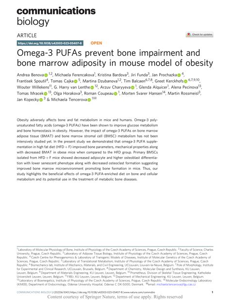 Pdf Omega Pufas Prevent Bone Impairment And Bone Marrow Adiposity