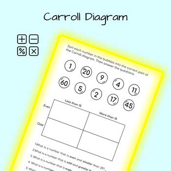 Carroll Diagram Worksheet By Cindy Yu Tpt