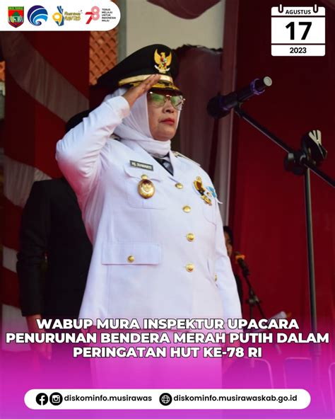 Wakil Bupati Musi Rawas Menjadi Inspektur Upacara Penurunan Bendera