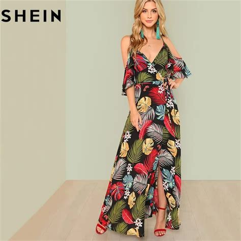 Aliexpress Buy SHEIN Summer Boho Floral Print Sexy Deep V Neck