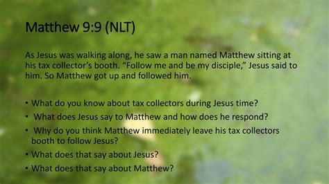 Jesus Invites Matthew To Follow Him Ppt Download