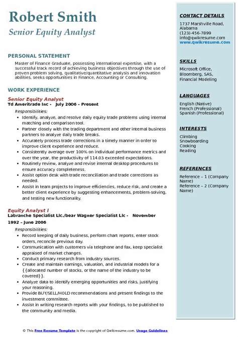 Private Equity Resume Sample