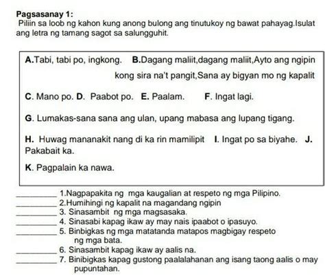 Piliin Sa Loob Ng Kahon Kung Anong Bulong Ang Tinutukoy Ng Bawat Hot