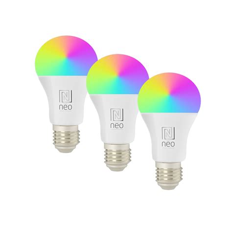 Set 3 Becuri Inteligente Neo Lite Immax LED E27 9 W Wi Fi Alb RGB