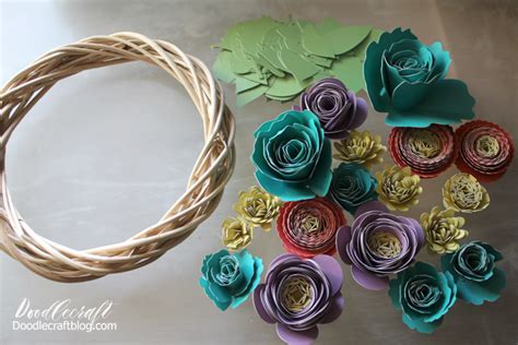 Rolled Paper Flower Spring Wreath With Cricut Explore Air 2