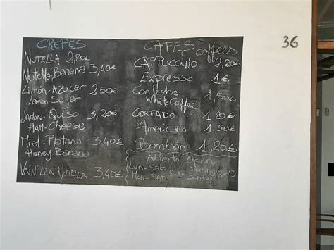 Carta de El buen café Playa Blanca