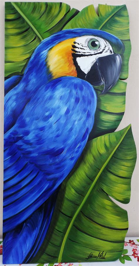 Arte Arara Azul Por Fabiana Kaled Parrots Art Bird Drawings