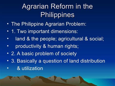 Agrarian Reform In The Philippines