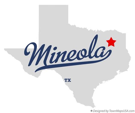 Map of Mineola, TX, Texas