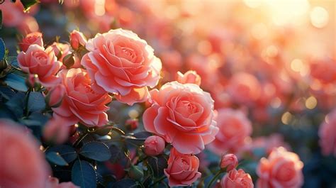 Premium Photo Blush Pink Pastel Roses Blooming Abundance Wallpaper