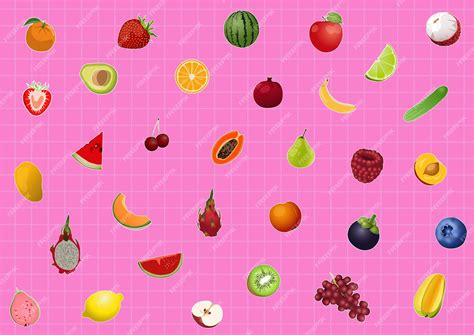 Premium Vector Cute Fruits Background