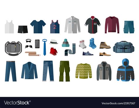 Set of mens clothing and accessories Royalty Free Vector