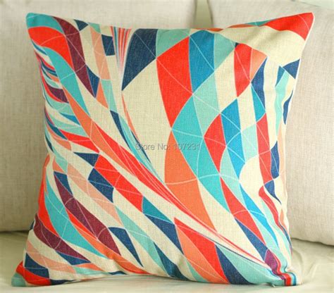 Vintage Linen Pillow Cushion Cover Throw Decorative Cushion Covers 45cm 45cm Colorful Abstract