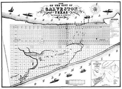 An Old Map Of Galveston Galveston Texas Galveston Old Map