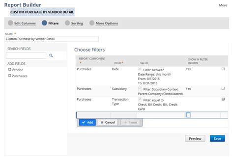 NetSuite Applications Suite Customizing Report Date Range Filters