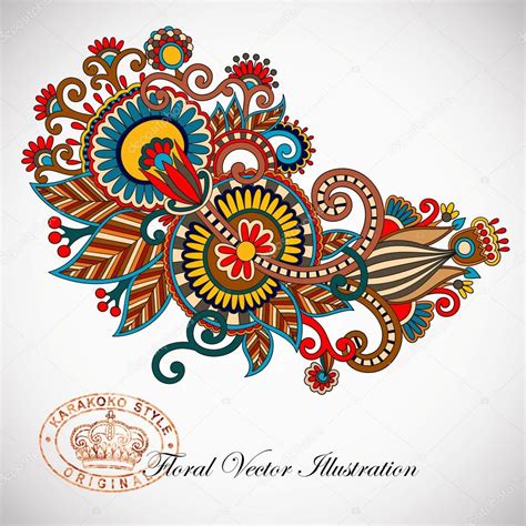 Ornate Flower Design Stock Vector By ©karakotsya 8073669