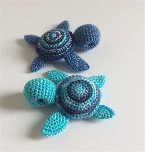 Tortue de Mer Miniature Amigurumi 5 cm Porte clés cadeau Etsy France