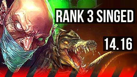 SINGED Vs RENEKTON TOP Rank 3 Singed 2400 Games EUW Grandmaster