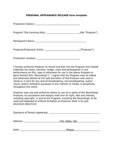 Personal Release Form Fill Out Sign Online Dochub