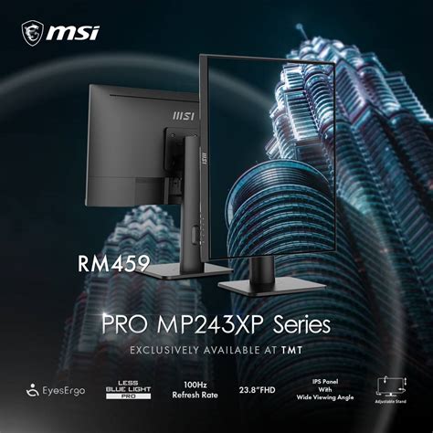 Msi Pro Mp Xp Monitor Black Ms Mprt Hz X