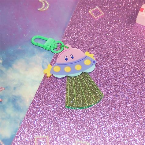 Kirby UFO Space Acrylic Charm Keychain - Etsy