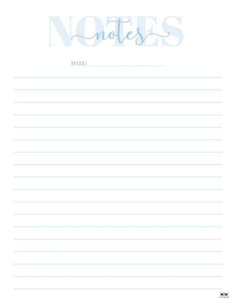 Note Pages Templates Free Printables Printabulk