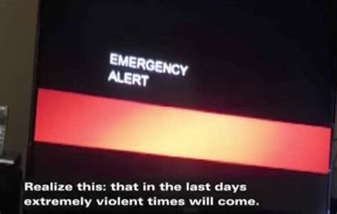 Emergency broadcast alert warns TV viewers that the world is going to ...