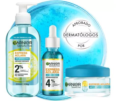 Kit Garnier Express Aclara Gel S Rum Crema Anti Acn Meses Sin