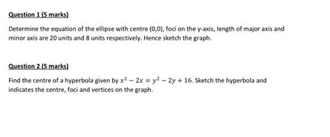 Solved Question 1 5 Marks Determine The Equation Of The