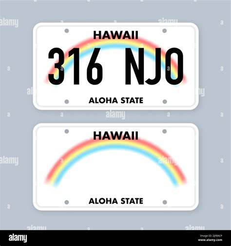 License Plate Of Hawaii Car Number Plate Vector Stock Illustration