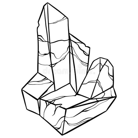 Elemento Cartográfico De Piedra Vectorial Icono De Línea Mineral