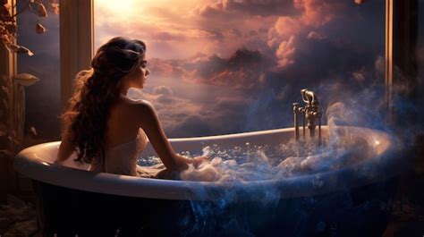 Premium Photo Surreal Serenity Immerse Yourself In A Bathtub