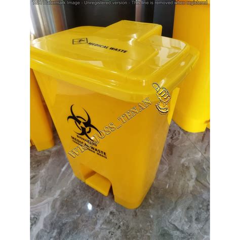 Jual Yellow Plastic Medical Thrash Bin Tempat Sampah Limbah Medis