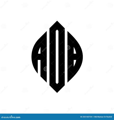 Aob Circle Letter Logo Design With Circle And Ellipse Shape Aob