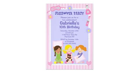 Pink Slumber Party Fun Birthday Invitation Zazzle