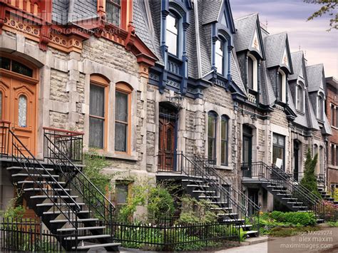 Stock photo: Row of old town houses on Avenue Laval in Montreal Quebec ...