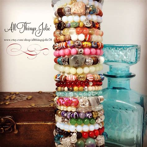 Stack em'! Cute gemstone beaded stack bracelets handmade by ...