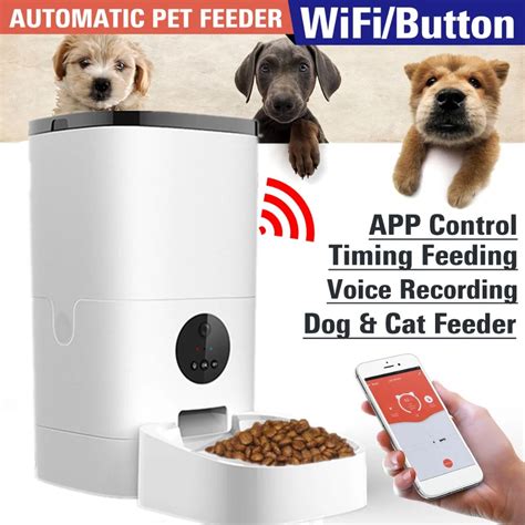 vídeo botão wifi 4l Alimentador Automático Para Animais De Estimação