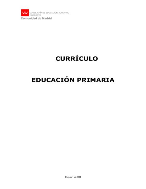 Curr Culo Educaci N Primaria Federaci N De Ense Anza De Madrid