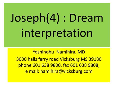 PPT - Joseph(4) : Dream interpretation PowerPoint Presentation, free ...