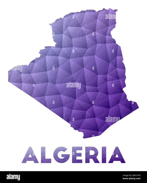 Map Of Algeria Low Poly Illustration Of The Country Purple Geometric