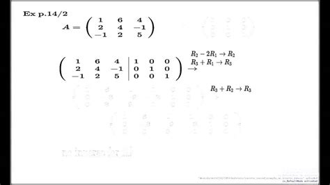 Inverse Matrix Second Example Based On Gaussian Elimination No