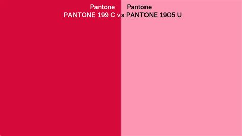 Pantone 199 C vs PANTONE 1905 U side by side comparison