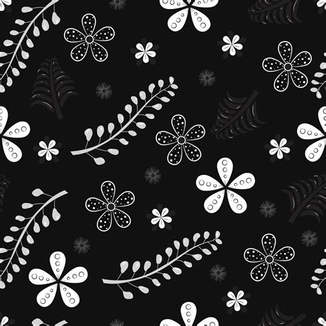 une noir et blanc fond d écran avec une floral modèle 21516613 Art